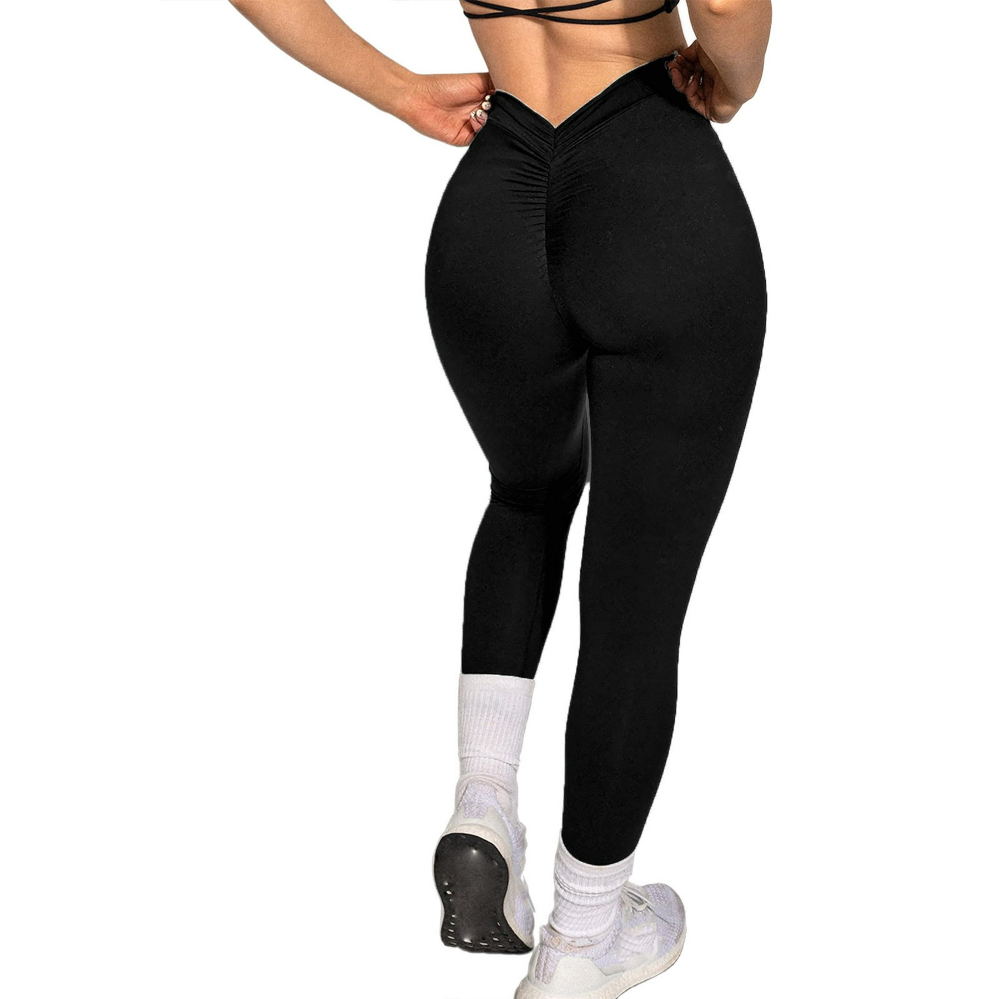 Gibobby Pantalones de yoga Mallas deportivas con cintura de melocotón para  mujer, pantalones de verano, pantalones ajustados con trasero  levantado(Negro,M)