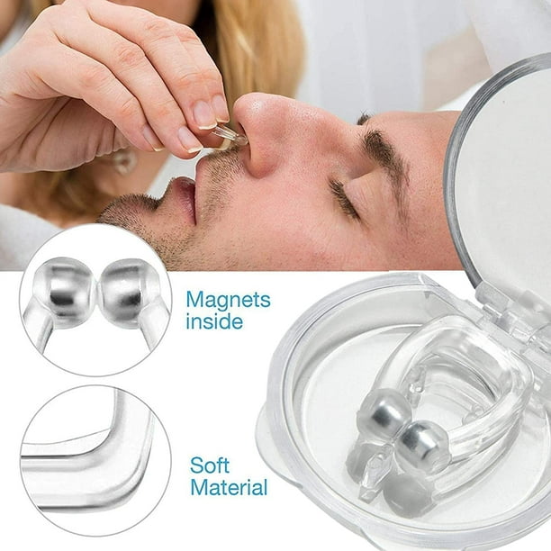 Clip magnético para la nariz, dispositivo antironquidos de silicona para  una mejor calidad del sueño, solución para ronquidos, ayuda para dormir  para hombres y mujeres, clip antironquidos, paquete de JAMW Sencillez