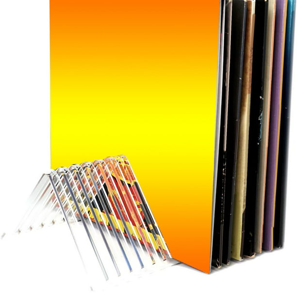 Soporte de vinilo para almacenamiento de discos de vinilo, paquete de 2 –  Soporte para discos de vinilo para almacenamiento de álbumes – Soporte  vertical para discos – Soporte de revista de metal – : Productos de Oficina  