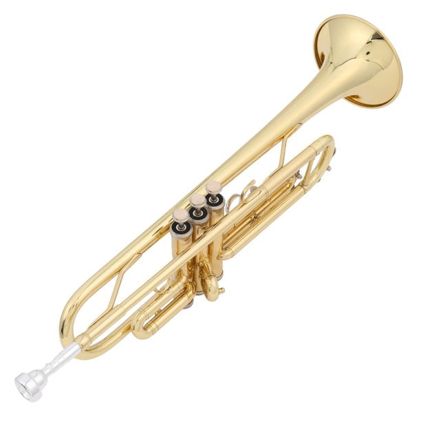 Instrumento de trompeta de corneta, trompeta de plástico plano B con  boquilla para niños, banda de estudiantes, juego de trompeta para  principiantes y