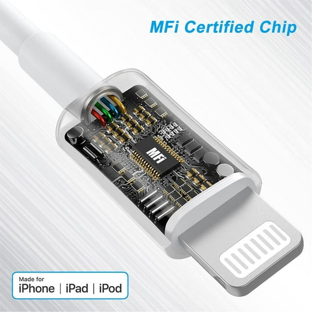 Cargador rápido para iPhone 12 y 13, cargador rápido para iPhone  [certificado Apple MFi] Cable Lightning de 20 W tipo C cargador USB C  adaptador de
