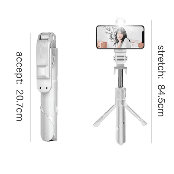 Trípode/palo Selfie con control remoto y luz LED, palo Selfie extensible  para iPhone y teléfono inteligente Android, el mejor regalo para mujeres  Levamdar CPB-US-WZY153-2