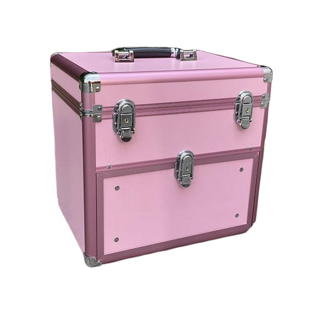  Maletas de maquillaje para maquillaje, maleta de viaje, caja de  almacenamiento de cosméticos, color rosa, retro, profesional, caja de  transporte para ruedas (color: rosa, tamaño: 13.8 x 9.4 x 18.7 in) 