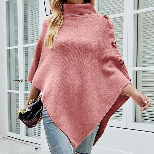 Poncho Rosa Bebé 100% Lana para Mujer [GRAZALEMA]