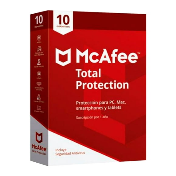 antivirus total protection mcafee 10 dispositivos físico