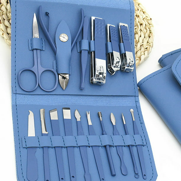 Kit de aseo para bebés Herramientas de aseo para bebés Juego de manicura  para recién nacidos Juego de herramientas para cortaúñas para el cuidado  del bebé (13 piezas) (azul)