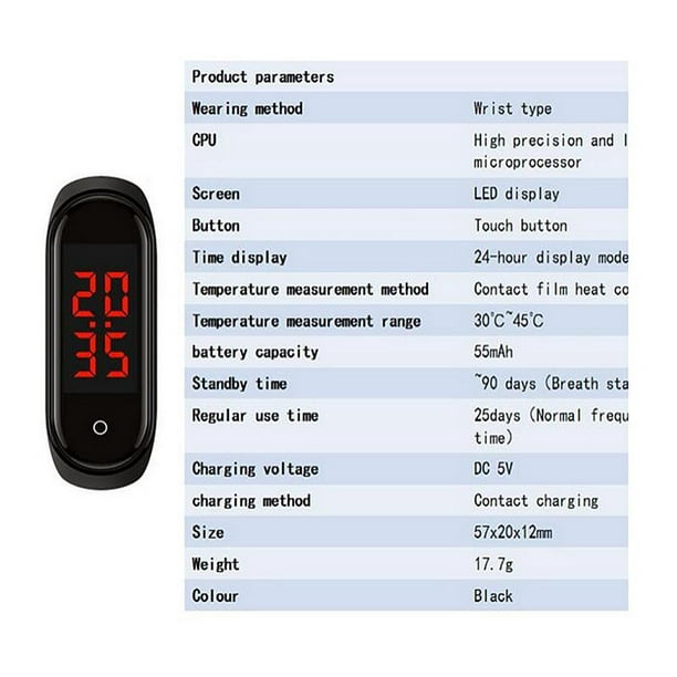 Pulsera inteligente con termómetro