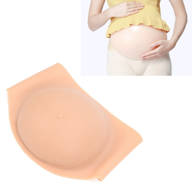 Vientre de embarazada falso artificial de silicona, barriga falsa, actriz,  accesorios de fotografía de rendimiento, color de piel oscuro, gemelos de 5  a 7 meses (XL)
