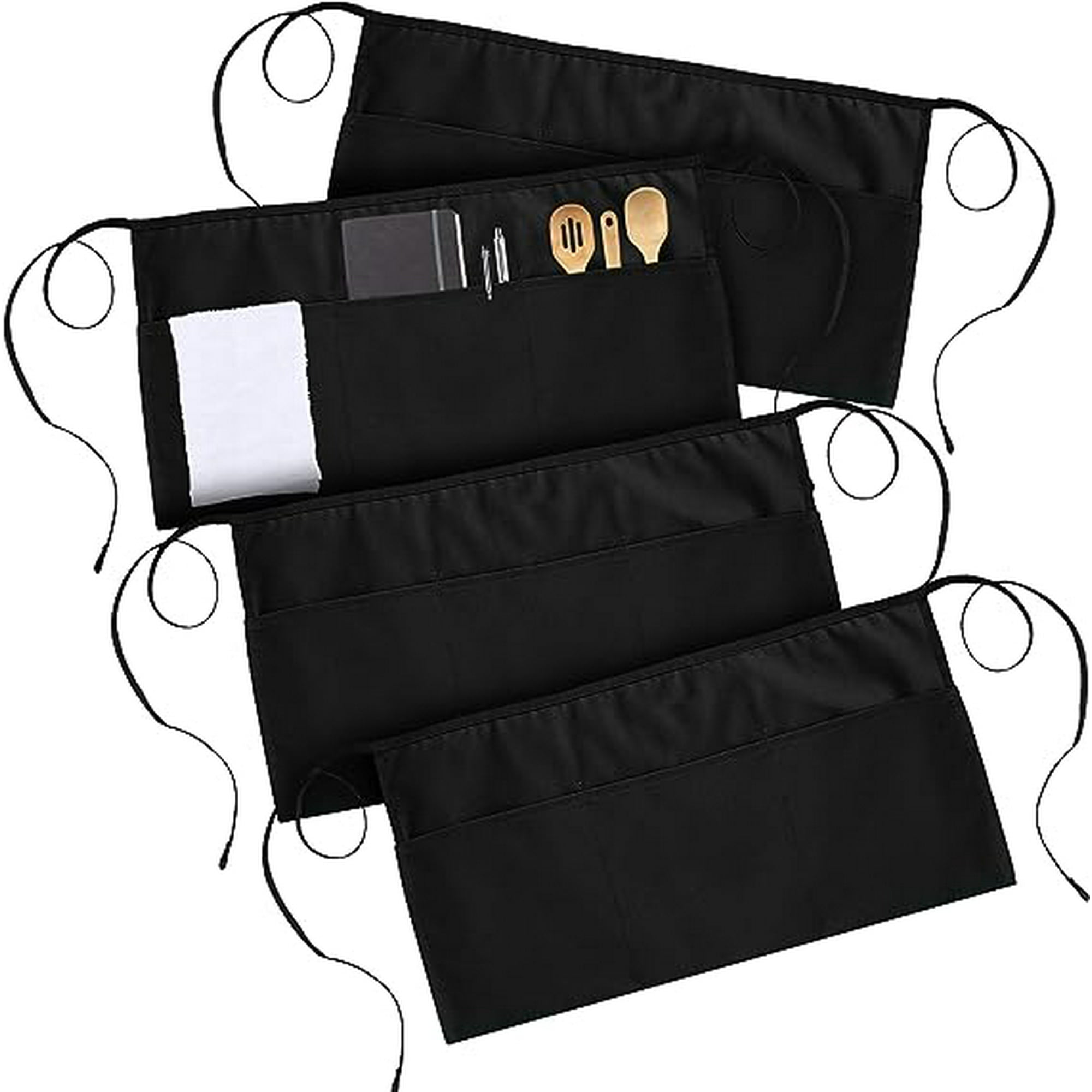 Bolsa para servidor, bolsa de restaurante para camarero, bolsa de dinero,  bolsa de delantal de restaurante con cinturón ajustable, Negro 