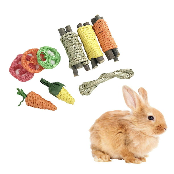 Juguetes para masticar conejos, bocadillos molares de hámster, hechos a  mano, son accesorios de comida perfectos para conejos, cobayas, ratas