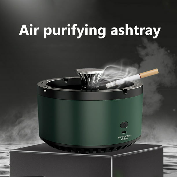 Práctico cenicero purificador de aire ceniceros de ceniza para viajes  (recargable verde)