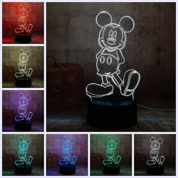 Lámpara de mesa de luz LED colorida de visión 3D con forma de