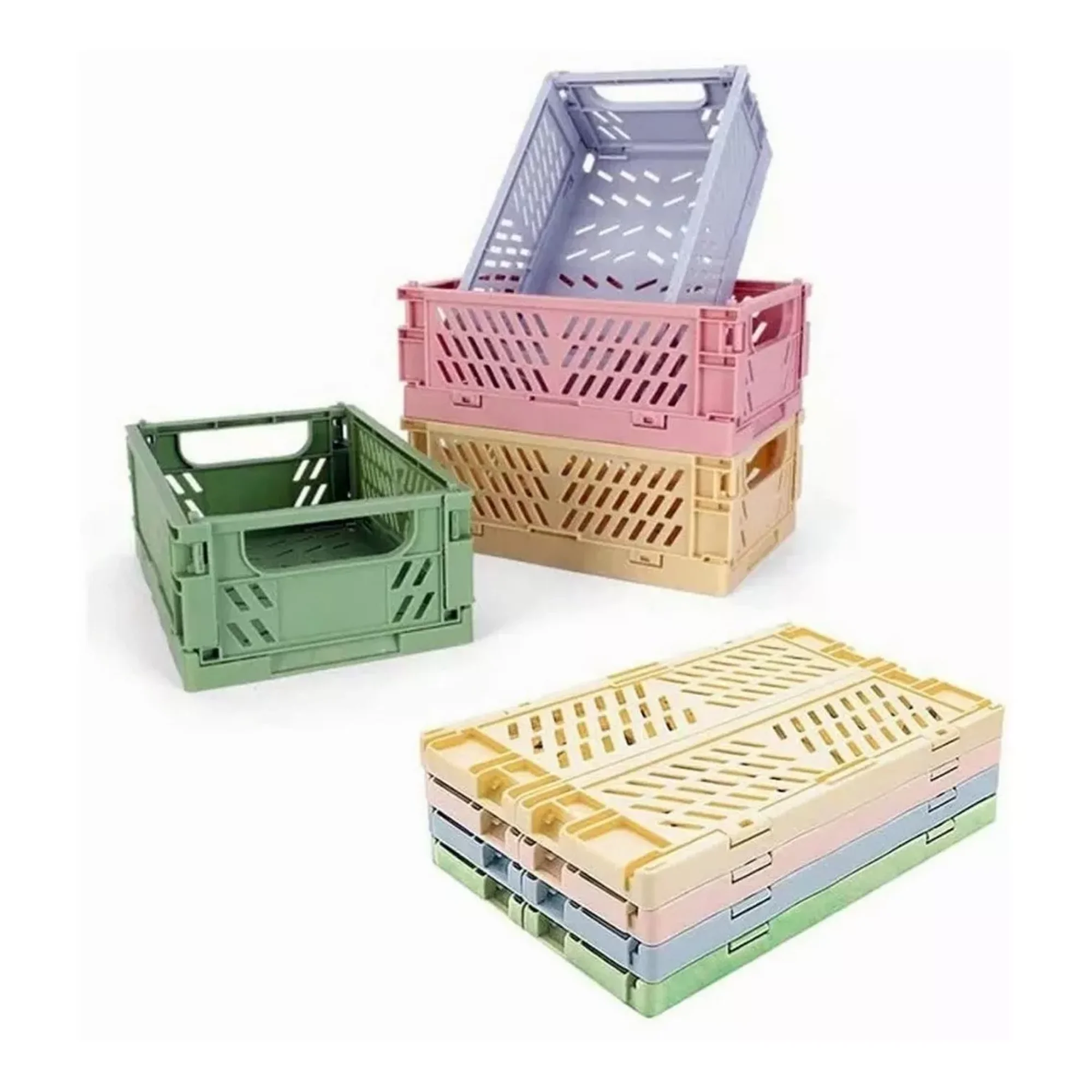 6 Piezas Mini Cajas de Almacenamiento Plegable, Cestas de Almacenaje  Plegables de Plástico Pequeña Apilables para Estante, Cocina, Dormitorio,  Baño, Oficina : : Bricolaje y herramientas
