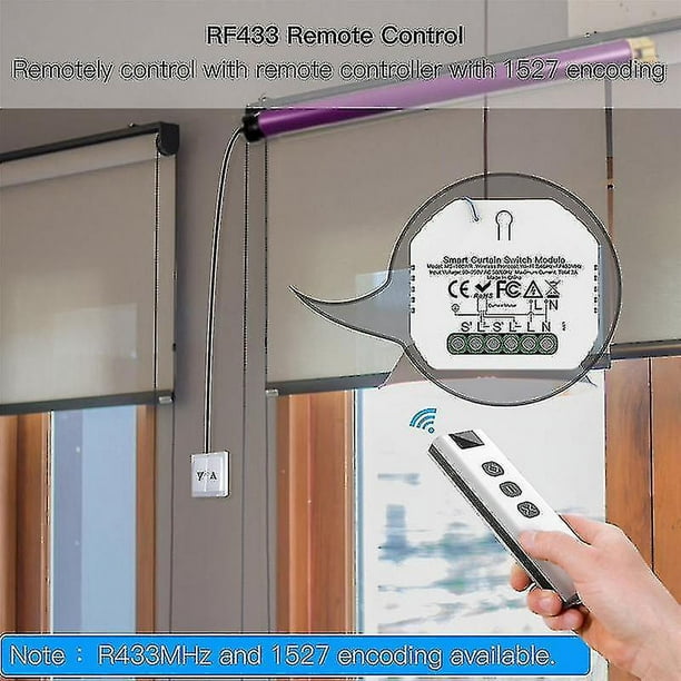 Wifi Rf 433 persianas interruptor de cortina con control remoto