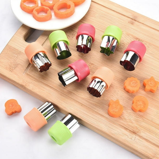 9 piezas Cortador de frutas de Color aleatorio para niños, fabricante de  moldes para sándwich de galletas de alimentos con forma, juego de moldes  para pan de verduras, herramienta Bento de cocina