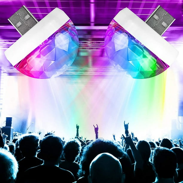 Bola de discoteca para luces de discoteca de coche con luces multicolor  activadas por sonido, mini bola de discoteca DJ luces de discoteca para  luces
