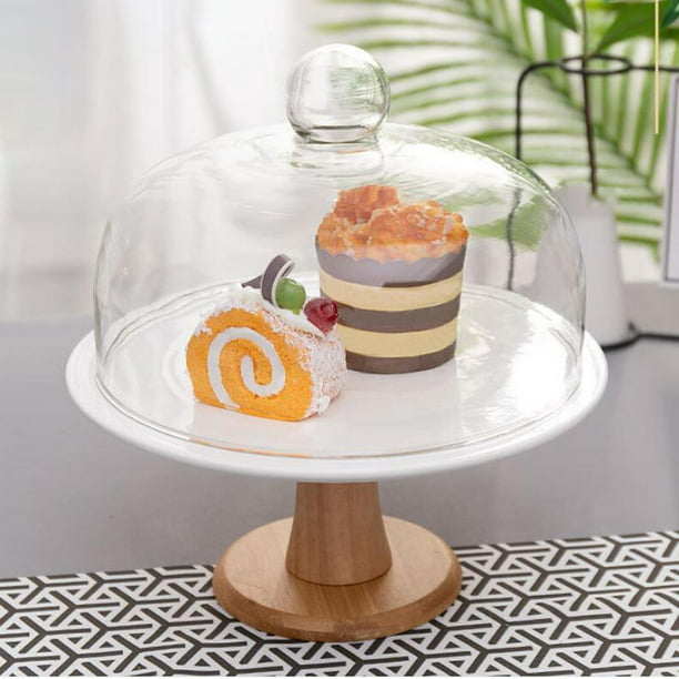 SHOWERORO 1 juego de cubierta rectangular para tartas, bandeja para tartas  de boda, bandejas para comida, cubierta de cúpula de postre, bandeja para
