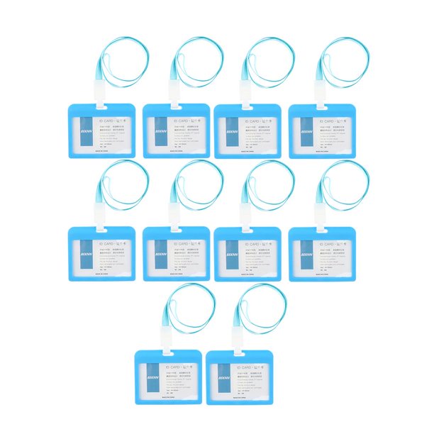 Portatarjetas de identificación de trabajo Vertical y Horizontal de Metal,  etiquetas de nombre, portatarjetas de escuela con cordón para el cuello