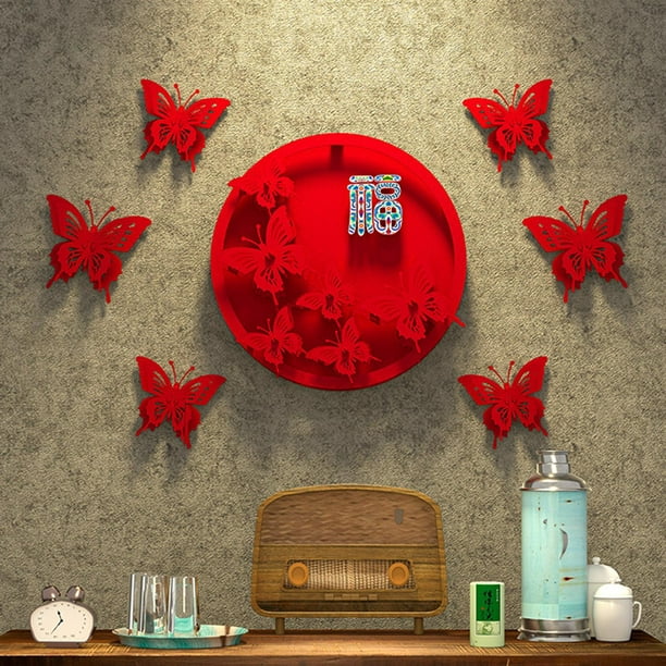 3D Mariposas Decorativas De Pared - Luminosa Pegatinas Decoracion Para X12  Casas