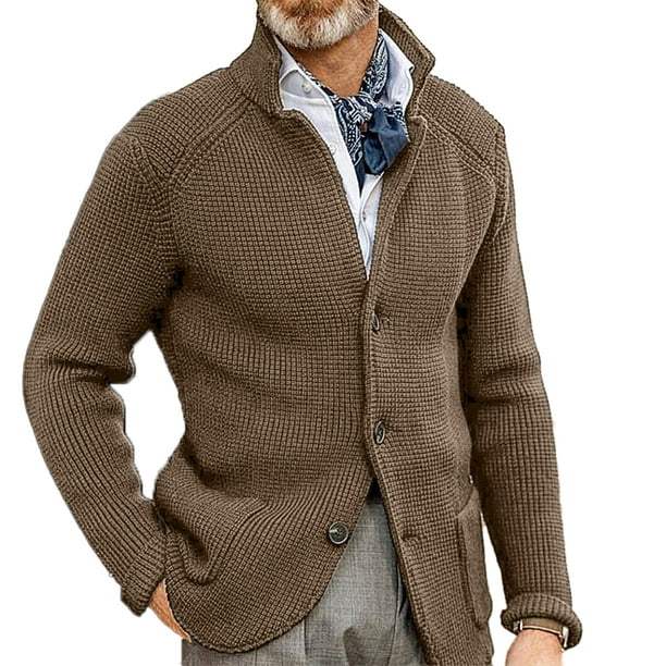 Chaqueta de punto de trabajo hombre. Cardigan con bolsillos hombre.