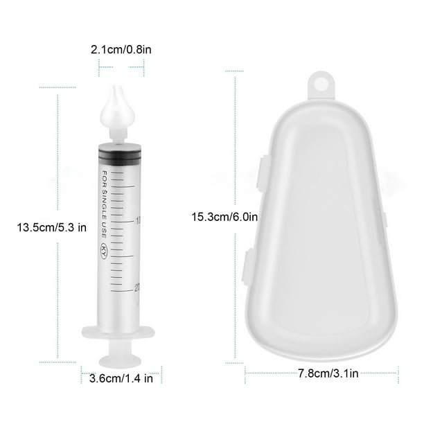  5 jeringas de irrigador nasal, jeringa nasal de 0.3 fl oz/0.7  fl oz/1.0 fl oz/2.0 fl oz para bebé, kit de enjuague nasal con punta de  silicona, herramienta portátil de enjuague