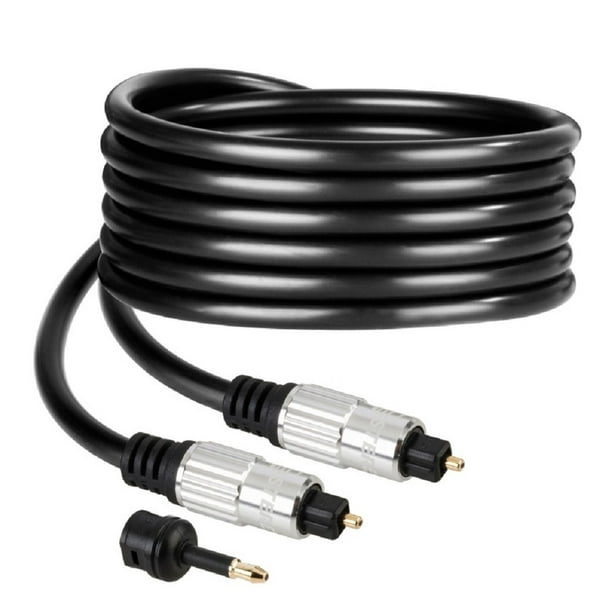 ivanky Cable de audio óptico de 10 pies/9.8 ft, cable de audio de fibra  trenzada delgado, cable óptico digital, cable Toslink, carcasa de aluminio