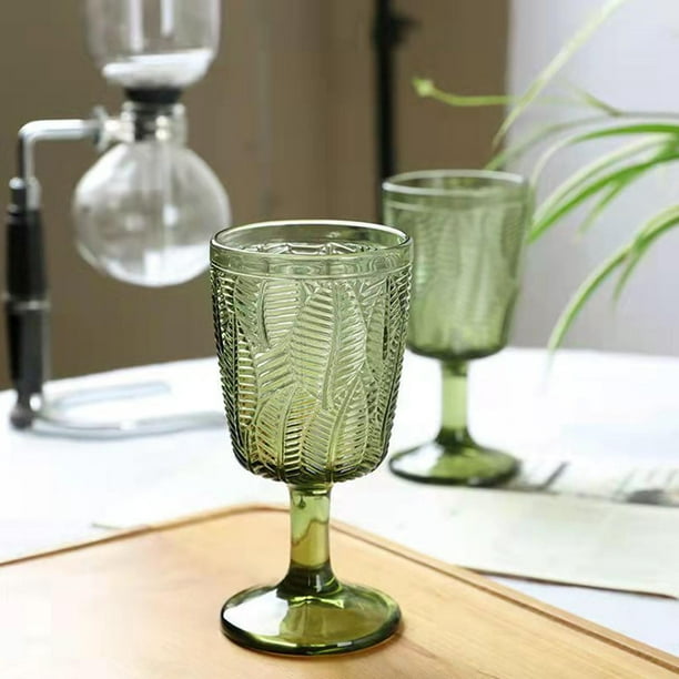 Vasos de vidrio de beber de agua de color verde de 270 ml para hotel