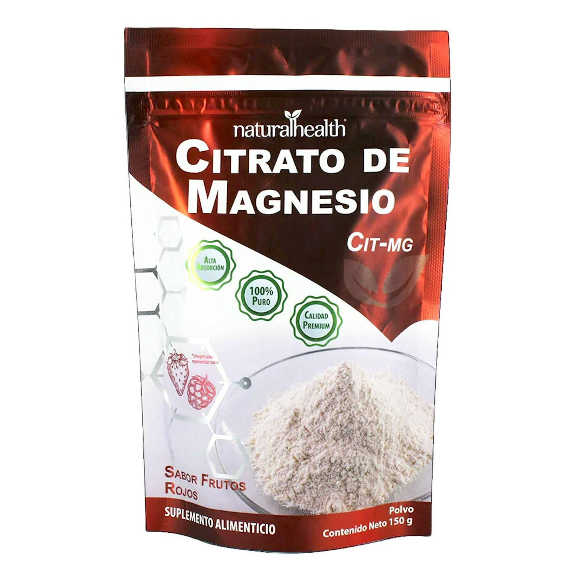 Citrato de magnesio 150 g frutos rojos natural health