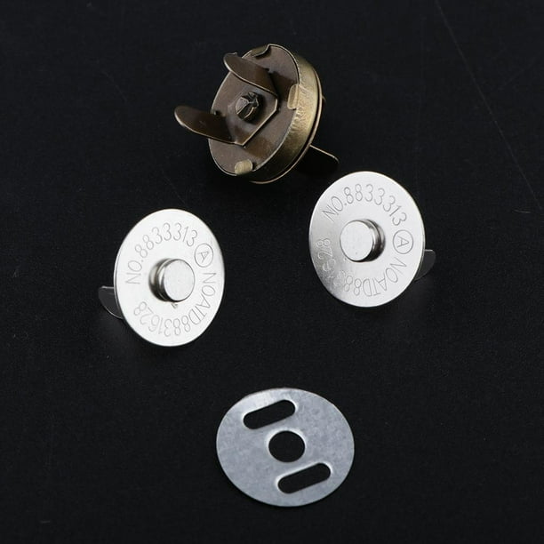  CRAFTMEMORE Botones magnéticos finos a presión de calidad,  cierre fuerte para bolsos, costura, bolsos, cierres, paquete de 6 unidades  MNS (0.555 pulgadas, plateado) : Arte y Manualidades