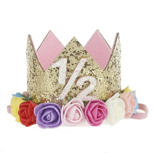 Sombrero de fiesta de cumpleaños para bebé, diadema de corona de princesa,  decoraciones de cumpleaños de 1, 2 y 3 años, suministros de fiesta para  niños, gran oferta, 1 unidad