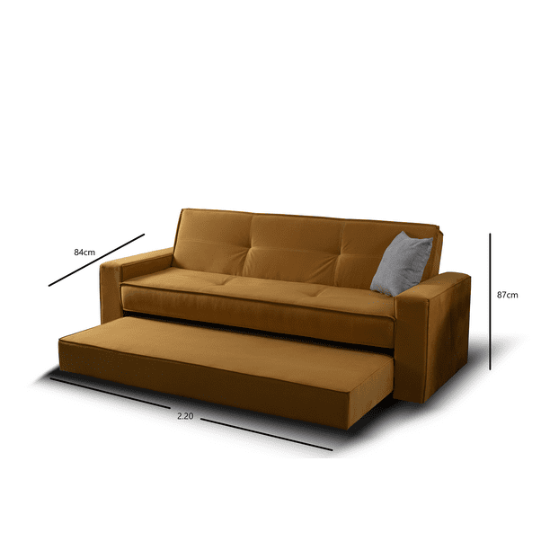 Sofa cama plegable Matrimonial en tacto piel color chocolate con portavasos  Mobydec Sofa cama Element/ Estilo minimalista/sofa cama plegable