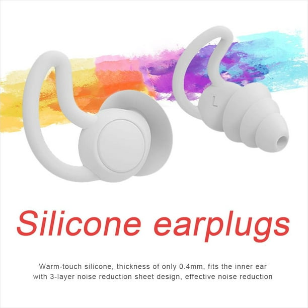  Tapones para los oídos insonorizados, impermeables y antiruido,  2 pares de tapones de silicona que reducen el ruido para maximizar el  aislamiento de ruido, tapones para los oídos reutilizables y lavables 