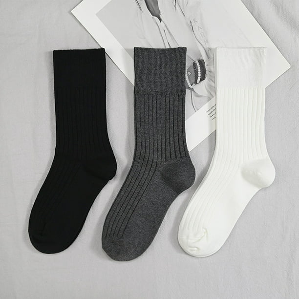Calcetines largos para hombre, tubo negro de longitud media, calcetines de  algodón de color sólido de alta gama a la moda para otoño e invierno