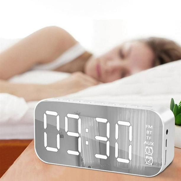 Reloj despertador Digital LED portátil, inalámbrico para teléfono, relojes  de con pantalla de temperatura de Dual para de , Blanco Macarena Despertador  digital