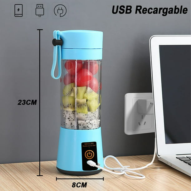  Vaeqozva Licuadora portátil recargable por USB, mini batidora  de frutas para batidos, zumo de frutas, batido de proteínas, batidos de  leche, azul claro : Hogar y Cocina
