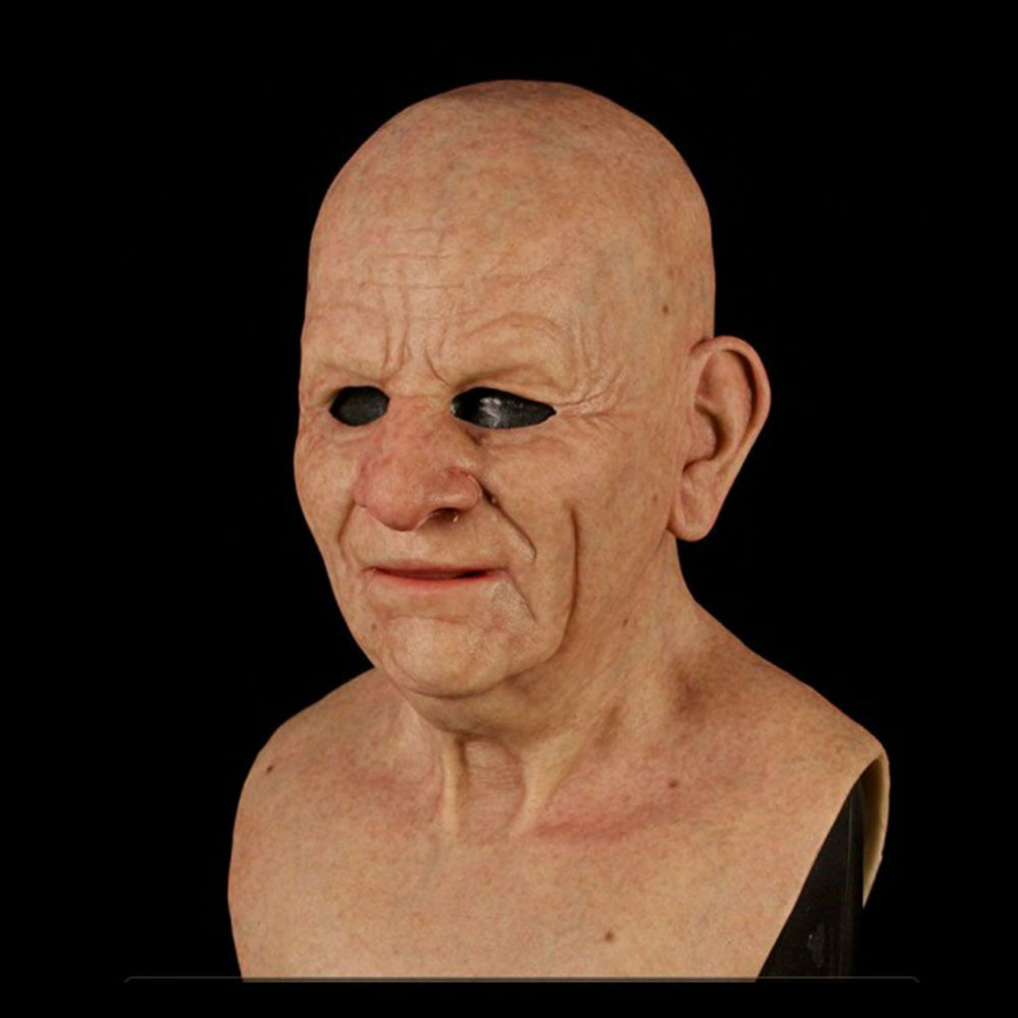 Máscara realista de hombre viejo Látex Cosplay Party Máscaras faciales  completas