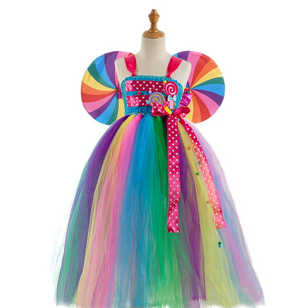 Dulce Arco Iris caramelo tutú para niñas vacaciones cumpleaños fiesta ropa niños flores arco Gao Jinjia LED | Bodega Aurrera en línea