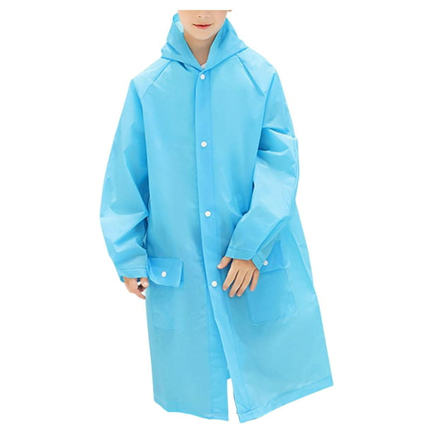 Poncho de lluvia portátil manga larga EVA chaqueta impermeable niño niña  Azul Sharpla Poncho de lluvia