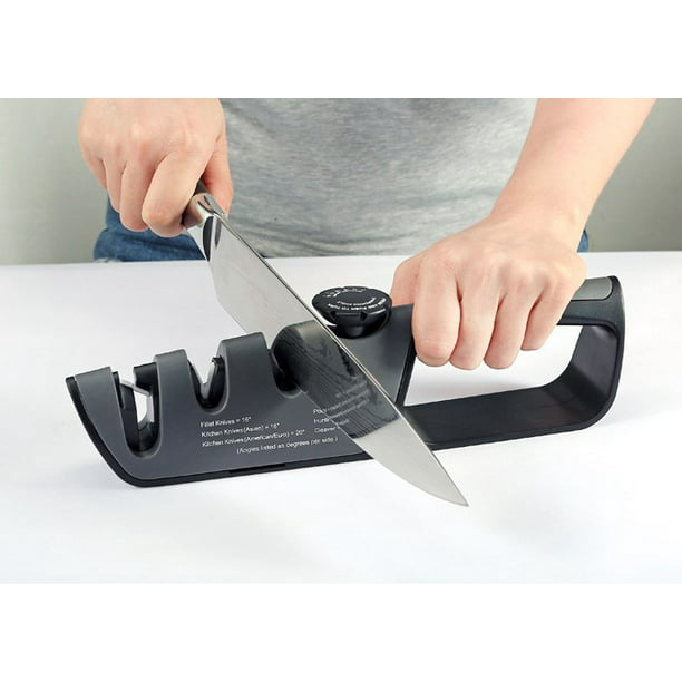 Cenivi Afilador de cuchillos profesional 3 en 1, afilador de cuchillos  antideslizante, herramienta de afilar cuchillos para reparar, moler, pulir