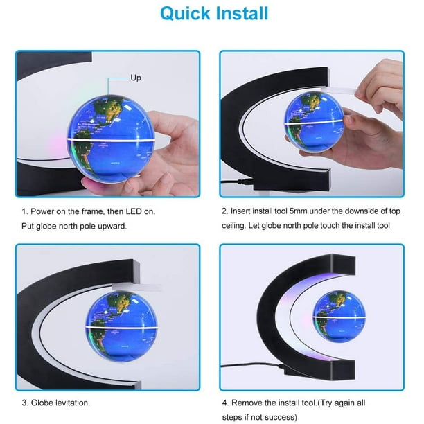 Globo de levitación magnética con luz LED, regalo de tecnología genial para  hombres, padres, niños, regalos de cumpleaños para niños, globos flotantes,  decoración de gadgets de escritorio mundial en l Namotu CZJJ-ZH84-1