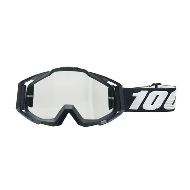Gafas motocross 100% strata 2 blanco lente plata