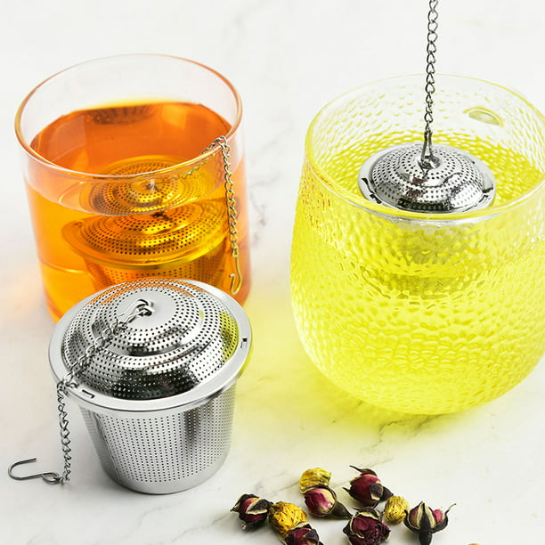 Colador de té para té suelto, filtro de té de acero inoxidable con tazón de  goteo, colador de acero inoxidable para filtro de hojas de té sueltas