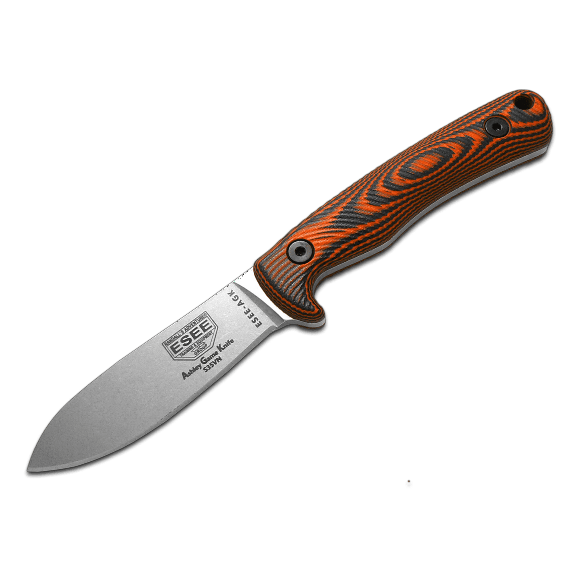 ESEE Knives Ashley Game CPMS35VN Stainless Orange G10 Fixed Blade