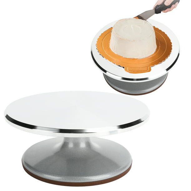 EXCEART Base giratoria de aleación giratoria para decoración de tartas,  soporte giratorio de placa giratoria para tartas, pantalla de pastelería