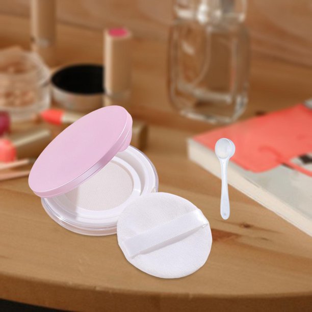 Estuche de polvo de maquillaje de bricolaje portátil vacío con borla,  espejo, red, para novia, , fácil de , duradero E Yinane Titular de  maquillaje