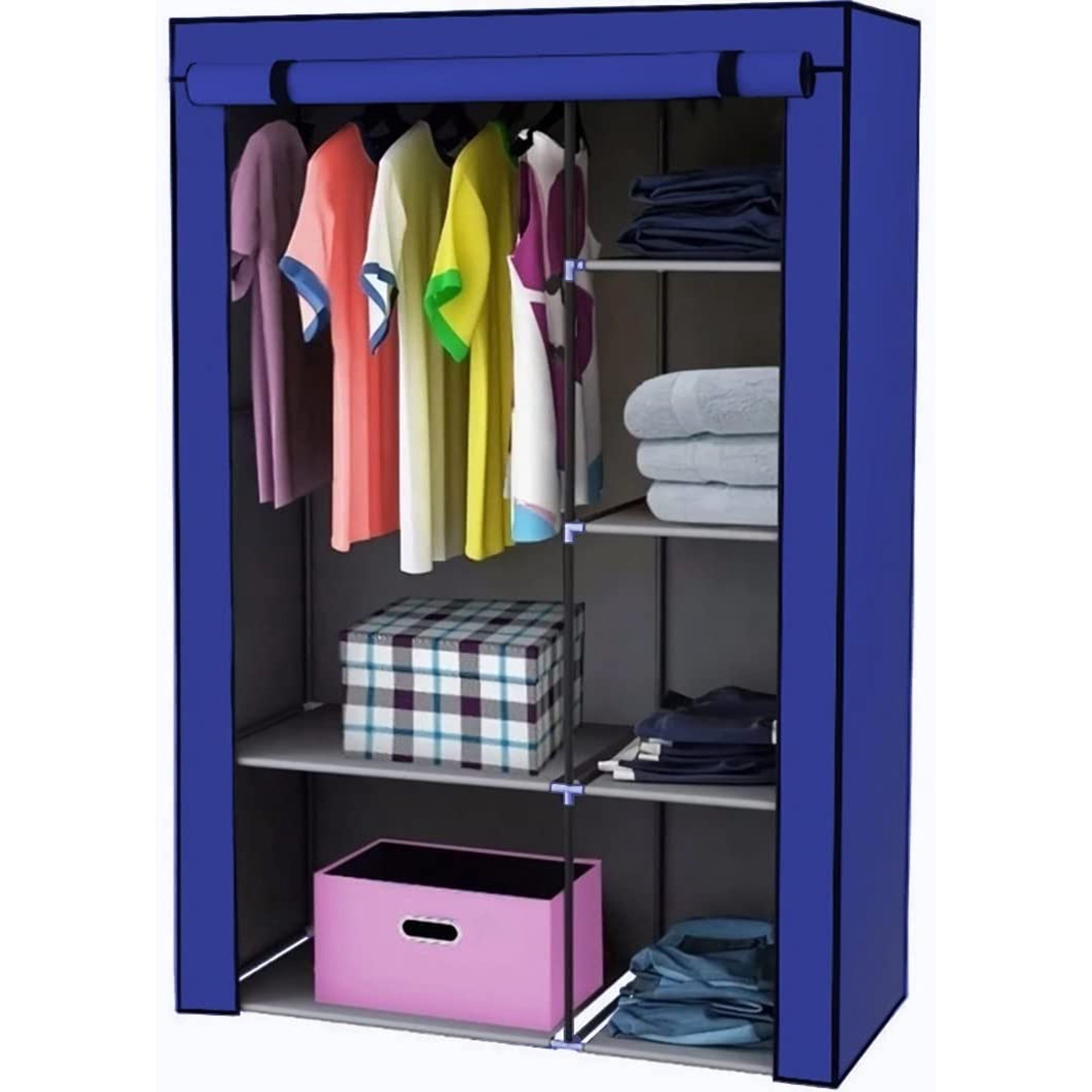 Zapatera armario multiusos mueble Rack Estante Apilable Organizador Zapatos  Tenis Recamara Closet Zapatero (Azul), Moda de Mujer