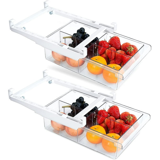 Mini organizador para refrigerador, cesta de cajón ajustable, cajones  extraíbles