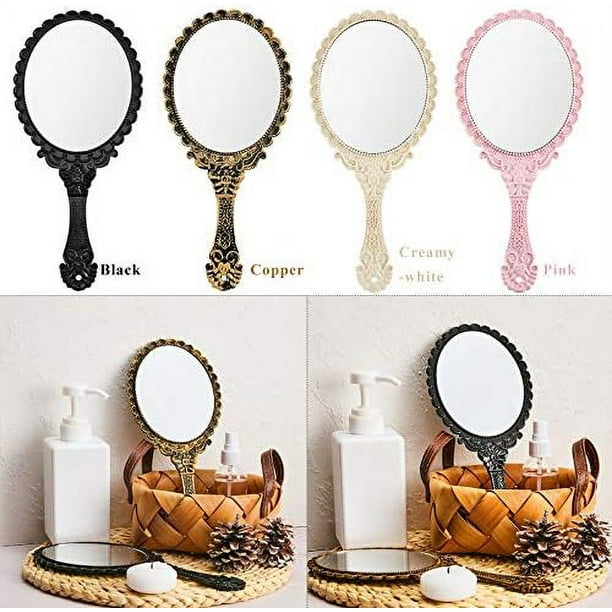 SOLUSTRE Espejo de bolsillo plegable de bolsillo para espejo cosmético de  mano, espejo vintage, espejo de mano, espejo de maquillaje compacto, espejo