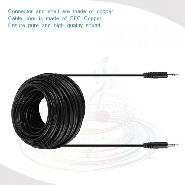 Cable Audio Estéreo, 3.5mm Macho a Macho Alargador Cable de Audio de Cobre  de Blindado para para Ordenador, Celulares, Auriculares, Altavoces,10m  /15m/ 20m /30m (20m) Ecomeon no
