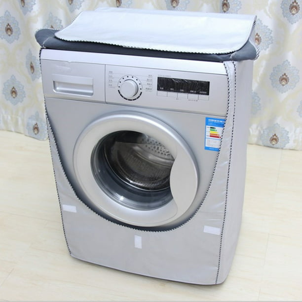 Funda de lavadora para máquina de carga frontal, cubierta impermeable para  lavadora/secadora con cremallera, a prueba de polvo, ligera, gris